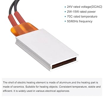 Amazon.co.jp: uxcell PTCヒーターエレメント 24V 2W-15W 70C